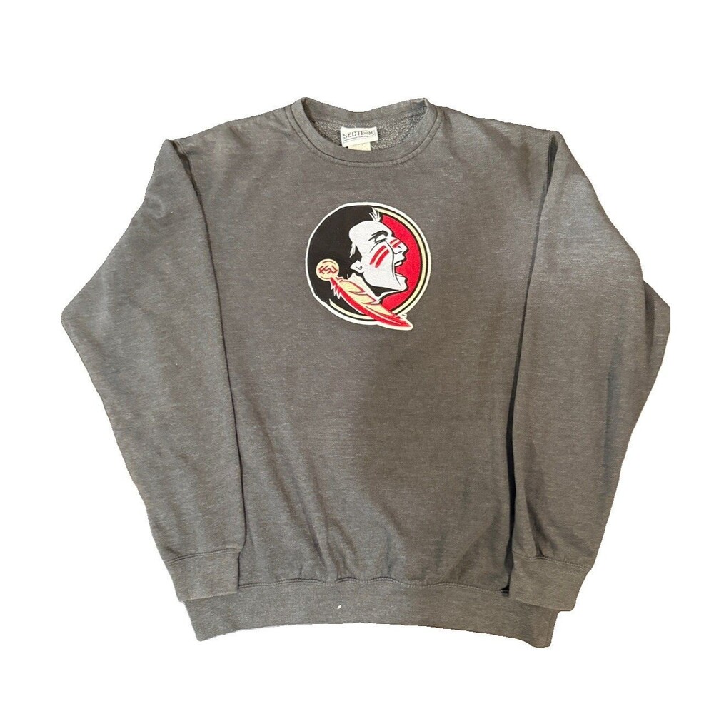 Florida State Seminoles Crewneck Sweatshirt Mens Large Gray College Football